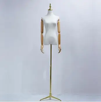 3 stil Ahşap El Renk Kadın Tam baş mankeni Vücut Standı düğün elbisesi Dikiş Tabanı Esnek Kadın, ayarlanabilir Raf 1 ADET D399