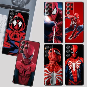Avengers kırmızı örümcek adam Kılıf Samsung Galaxy S22 S21 S20 Ultra Artı Pro S10 Note20 4G 5G TPU Yumuşak Siyah Telefon Kapak