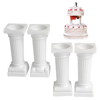 Ücretsiz Kargo Plastik 4 adet Roma Sütun Kek Dekorasyon Kalıpları Seti Mutfak DIY Aracı