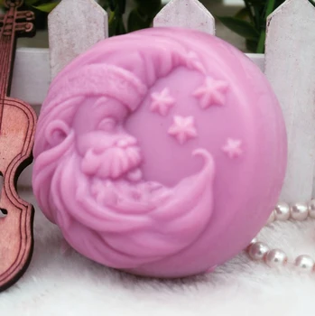 Noel Kalıp Silikon Sabun Kalıpları Ay Noel Baba Sabun Kalıp DIY Çikolata Kalıpları Sabun Kalıp El Yapımı noel hediyesi PRZY