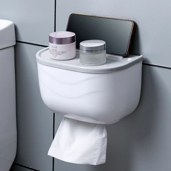Banyo rulo kağıt havlu tutucu Su Geçirmez Duvara Monte Telefon Tuvalet Kağıdı Tepsisi Mutfak Rulo Kağıt Tüp Depolama Tepsisi Doku Kutusu