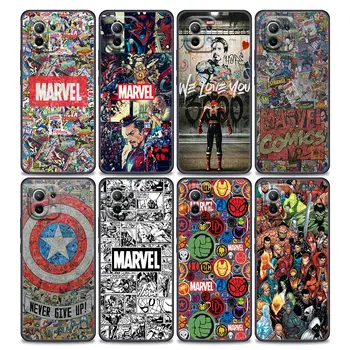 Marvel Logo Avengers Kahramanlar Komik telefon kılıfı İçin Xiaomi Mi 12 12X11T X4 NFC M3 F3 GT M4 Pro Lite NE 5G Poco M3 M4 X4 Kapak Funda