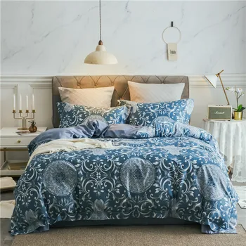 Lüks yeşil bitkiler nevresim takımı kraliçe kral mısır pamuklu yatak takımı dekoratif yastık kılıfı yatak çarşafı / keten Yorgan yatak örtüsü seti