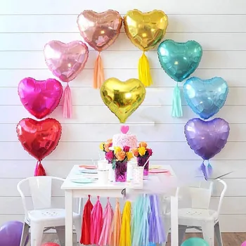 10 adet Gül Altın Gümüş Aşk Kalp Folyo Balon Bebek Duş Sevgililer Günü Yetişkin Düğün Dekorasyon Doğum Günü Partisi Olay Malzemeleri