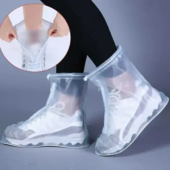 Açık Silikon Malzeme Su Geçirmez ayakkabı koruyucu Unisex ayakkabı Koruyucu yağmur çizmeleri Yağmurlu Günler için Toz Geçirmez kaymaz Geçirmez ayakkabı