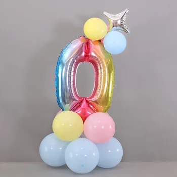 Degrade dijital balon yüzüncü açılış yıldönümü Doğum günü partisi dekorasyon