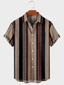2021 erkek Rahat Trend Harajuku İlkbahar / Yaz Ekose Gömlek Kısa Kollu Göğüs Cebi Tasarım Moda Baskı Düğmesi 029