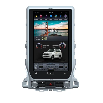 Toyota Land Cruiser 2016 için 13.6 İnç Tesla Kafa Ünitesi 2 Din Araba Radyo Ses Ekran Android 9.0 GPS Navigasyon Multimedya Oynatıcı