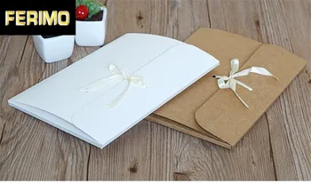 24x18x0. 7cm Büyük Kraft Kağıt Eşarp Hediye Kutusu Beyaz Karton Zarf Kartpostal Ambalaj Kutusu Doğum Günü Partisi Malzemeleri Hediye Kutusu