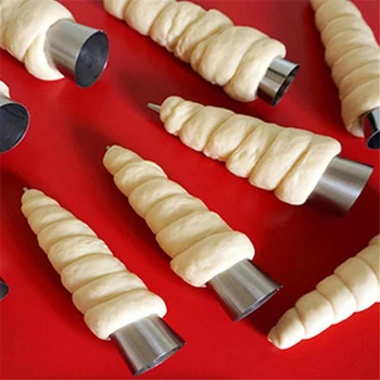 Konik Tüp Koni Rulo Kalıpları Spiral Kruvasan Kalıpları Krem Boynuz Kalıp Pasta Kalıp Çerez Tatlı Mutfak Pişirme Aracı