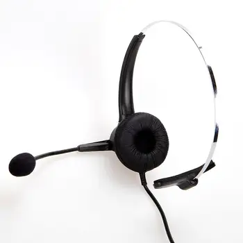 Telefon Kulaklık Mic ile Net Aramalar Ayarlanabilir Baş Aşınma Kablolu kulak Bardak Kulaklık Masa Telefonu Çağrı Merkezi