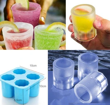 Sıcak Yeni SADECE Bar Parti İçecek buz kalıbı Serin Şekil Buz Küpü Dondurma Kalıp buz yapım makinesi Kalıp Yiyebilirsiniz Bir Fincan 4-Cup Buz Kalıp Fincan E118