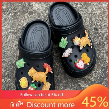 Karikatür Kedi Parti Croc Ayakkabı Çiçek ayakkabı tokası Dekorasyon Çocuklar Karikatür Parti Seti Çocuklar Hediyeler ayakkabı takılar Doğum Günü Hediyeleri ABS
