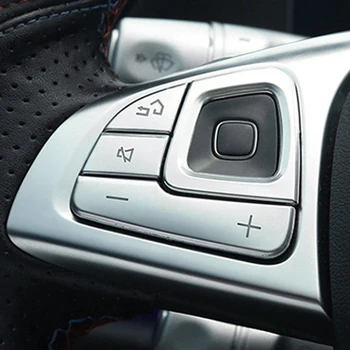 8 Adet Mat Gümüş Araba direksiyon düğme kapağı Trim İçin Mercedes E-class W213 2016-2019 Otomatik düğme kapağı s Aksesuarları