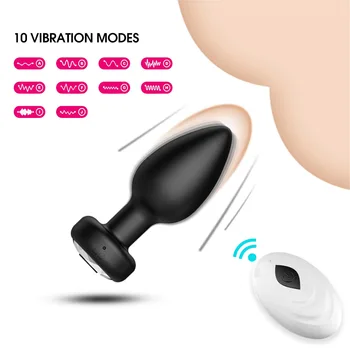 Kablosuz Erkek Anal Plug Vibratör 10 Modları prostat masaj aleti Butt Plug Erkek Flört Mastürbasyon Seks Oyuncakları Erkekler Kadınlar için