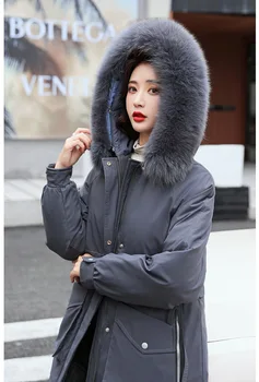 Rahat Gevşek Kış Parkas 2021 Yeni pamuklu ceket Kadınlar İçin Zarif Mont Moda Kürk Yaka Çin Tarzı Ceketler Y307