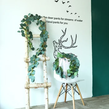 190cm Yapay Okaliptüs Çelenk Yeşil Yaprak Garland Sarmaşıklar İpek Bitkiler Rattan Düğün Duvar Bahçe Zemin Parti Dekorasyon
