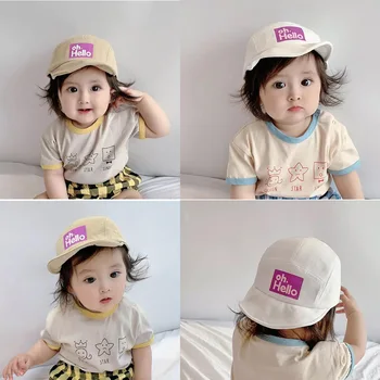 Yeni Çocuk Beyzbol Kapaklar Kore Versiyonu Toddler Bebek Yumuşak Ağız Bonnets açık güneş şapkası Çocuk Saf Renk Snapback Şapka 1-3 yıl