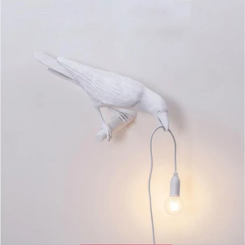 Şanslı kuş aplik Postmodern endüstriyel tarzı led duvar ışık İskandinav çocuk reçine duvar lambası restoran çalışma odası yaratıcı