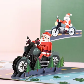 3D Pop UP Santa Kartları Evlenmek Noel Tebrik Kartları Parti Davetiyeleri Hediyeler Yeni Yıl Tebrik Kartı Yıldönümü Hediyeleri Kartpostal