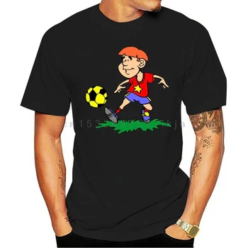 Futbol Oynayan Çocuk Komik Unisex T-Shirt Özel Baskı Tee Gömlek