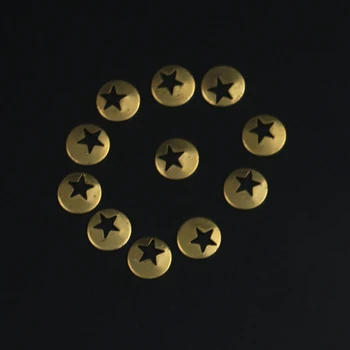 10 * 1mm pirinç dairesel içi boş beş köşeli yıldız DIY disk kolye, bilezik küpe kolye, yapmak için kullanılan takı aksesuarları