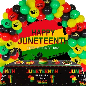 JOLLYBOOM Juneteenth Balon Garland Parti Süslemeleri Afrika Amerikan Bağımsızlık Haziran 19th 1865 Özgürlük Günü Parti Malzemeleri