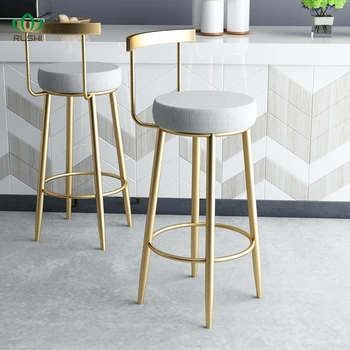 Iskandinav Modern Sandalye Minimalist Basit Altın Bar taburesi Sandalye Arkalığı Dışkı Size Bar Tabureleri Restoran Eğlence Yüksek Sandalye