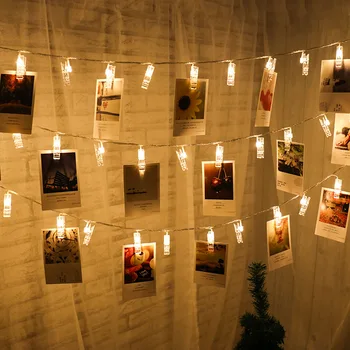 1 M 2 M 3 M kart resimleri fotoğraflar klipler Pegs LED dize ışık pil gücü ev partisi dekoru noel doğum günü düğün dekorasyon