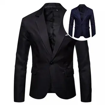 Klasik Takım Elbise Ceket Düzenli Kollu Streetwear Yakışıklı Cepler Blazer Erkek Takım Elbise Ceket Erkek Blazer