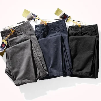 Düz erkek Amerikan retro 3D üç boyutlu uygun elastik rahat pantolon