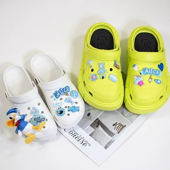 Paketi Takım Elbise Satış Sevimli DIY 3D Donald Ördek Crocs Takılar crocs ayakkabı süslemeleri bahçe ayakkabısı Takunya Dekor Çocuk Parti Hediye