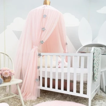 Cibinlik Asılı Çadır Yıldız Dekorasyon bebek yatağı Beşik Gölgelik Tül Perdeler Yatak Odası için Oyun Evi çocuk çadırı Çocuk Odası