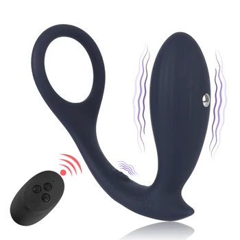Elektrik Çarpması Anal Vibratör Uzaktan prostat masaj aleti Gecikme Boşalma Halkası Penis Halkası Butt Plug Seks Oyuncakları Erkekler için