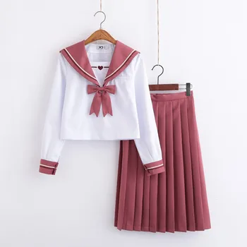 Japon Pembe JK Üniformaları Koleji Ortaokul Öğrencileri Denizci Üniformaları Okul JK Üniformaları Anime Cosplay Öğrencileri Giyim