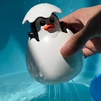 Çocuk Banyo Oyuncak Sevimli Ördek Penguen Yumurta Su Püskürtme Yağmurlama Banyo Yağmurlama Duş Yüzme su oyuncakları Çocuklar İçin