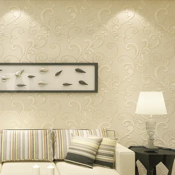 Beibehang Modern Avrupa Tarzı 3D Pastoral Nonwoven Duvar Kağıdı Yatak Odası Oturma Odası TV Arka Plan Duvar Kağıdı Çin 3d Duvar Kağıdı