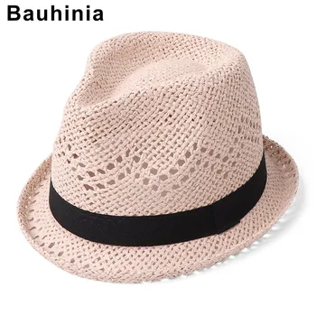 Bauhinia marka hasır şapka kadın yaz güneşlik güneş şapkası Kore delikli vahşi plaj şapkası el yapımı curling güneş şapkası
