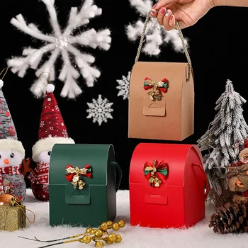 Düz Renk hediye kulplu çantalar Hediye Kutusu Kurabiye Kutuları Hediyeler için Ambalaj kağıt şeker Kutuları Doğum Günü Noel Dekorasyon