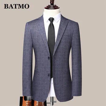 BATMO 2022 yeni varış ilkbahar ve yaz ekose ince ceketler erkekler, erkek blazer, boyut M-4XL 203