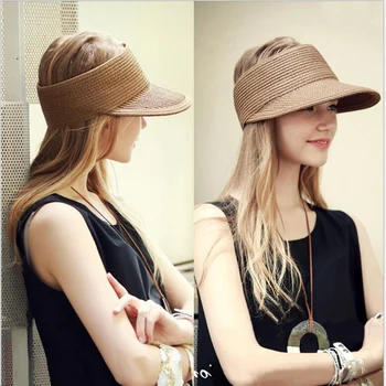 2023 Yeni Boş Üst Snapback Şapka Kadınlar İçin Moda Hasır şapka Yaz Kap Güneş Koruyucu güneş şapkası Açık Katlanabilir plaj şapkası
