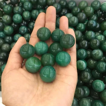 10 adet yaklaşık 15mm 100% doğal yeşil akik Kristal taş boncuk Metafizik çakra şifa taşı takı yapımı için fengshui