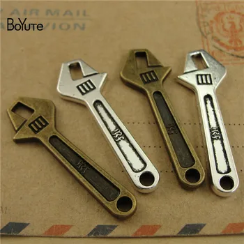 BoYuTe (50 adet/grup) fabrika Toptan Metal Alaşım 14 * 39mm Anahtarı kolye uçları Dıy El Yapımı Takı Aksesuarları