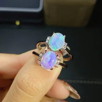 Basit Zarif 100 % Doğal ve Gerçek Opal Yüzük 925 ayar gümüş Opal Yüzük Saf