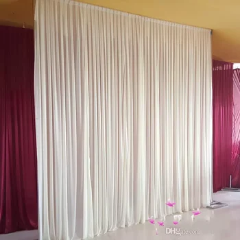 3 M * 6 M Beyaz Düğün Backdrop Perde Açı Kanatları Bez Arka Plan Sahne Düğün Centerpieces Dekor Malzemeleri Ücretsiz Kargo