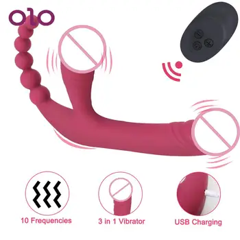 10 Modları Titreşimli Giyilebilir Güçlü Uzaktan Kumanda G Noktası Anal Vajina Klitoris Stimülatörü Yapay Penis Vibratör Seks Oyuncakları Kadınlar için Les