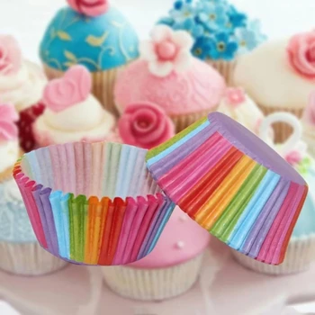 100 adet Muffin cupcake kağıdı Bardak Cupcake Doğum Günü Partisi Tepsisi Kek Kalıbı Cupcake Liner Pişirme Muffin Kutusu Bardak Durumda Dekorasyon Araçları