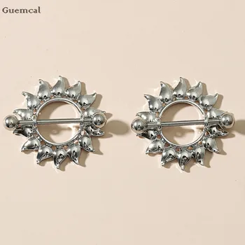 Guemcal 2 adet Popüler Kişilik Paslanmaz Çelik Çiçek Meme Tırnak Piercing Takı