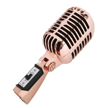 Profesyonel Kablolu Vintage Klasik Mikrofon Dinamik Vokal Mikrofon Mikrofon Canlı Performans Karaoke