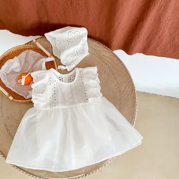 0-24M Yenidoğan Çocuk Bebek Kız Giysileri Yaz Ruffles Dantel Romper Elbise Zarif Sevimli Tatlı Prenses Tulum pamuklu kıyafet
